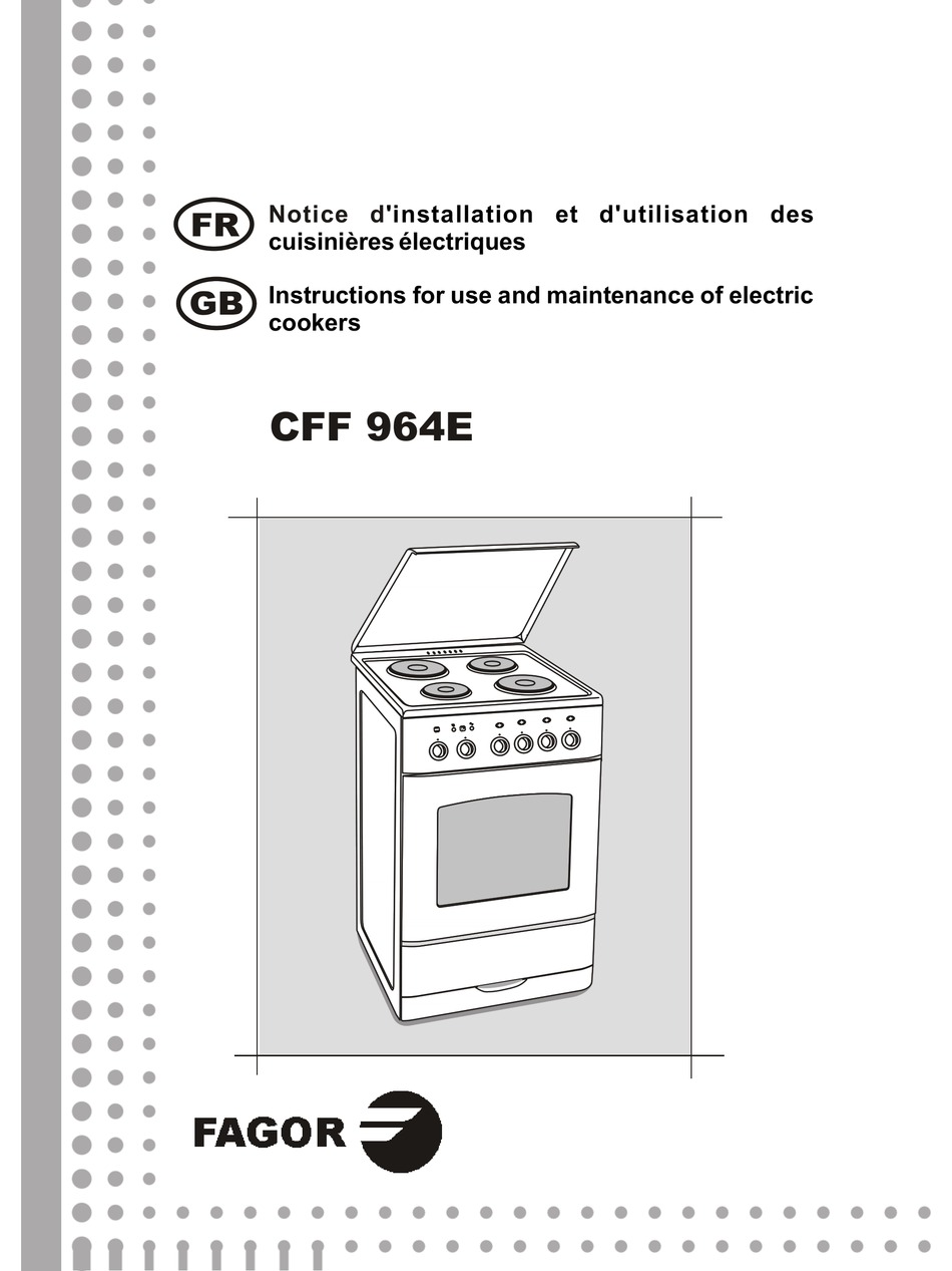 FAGOR CFF 964E INSTRUCTIONS FOR USE AND MAINTENANCE MANUAL Pdf Download ...