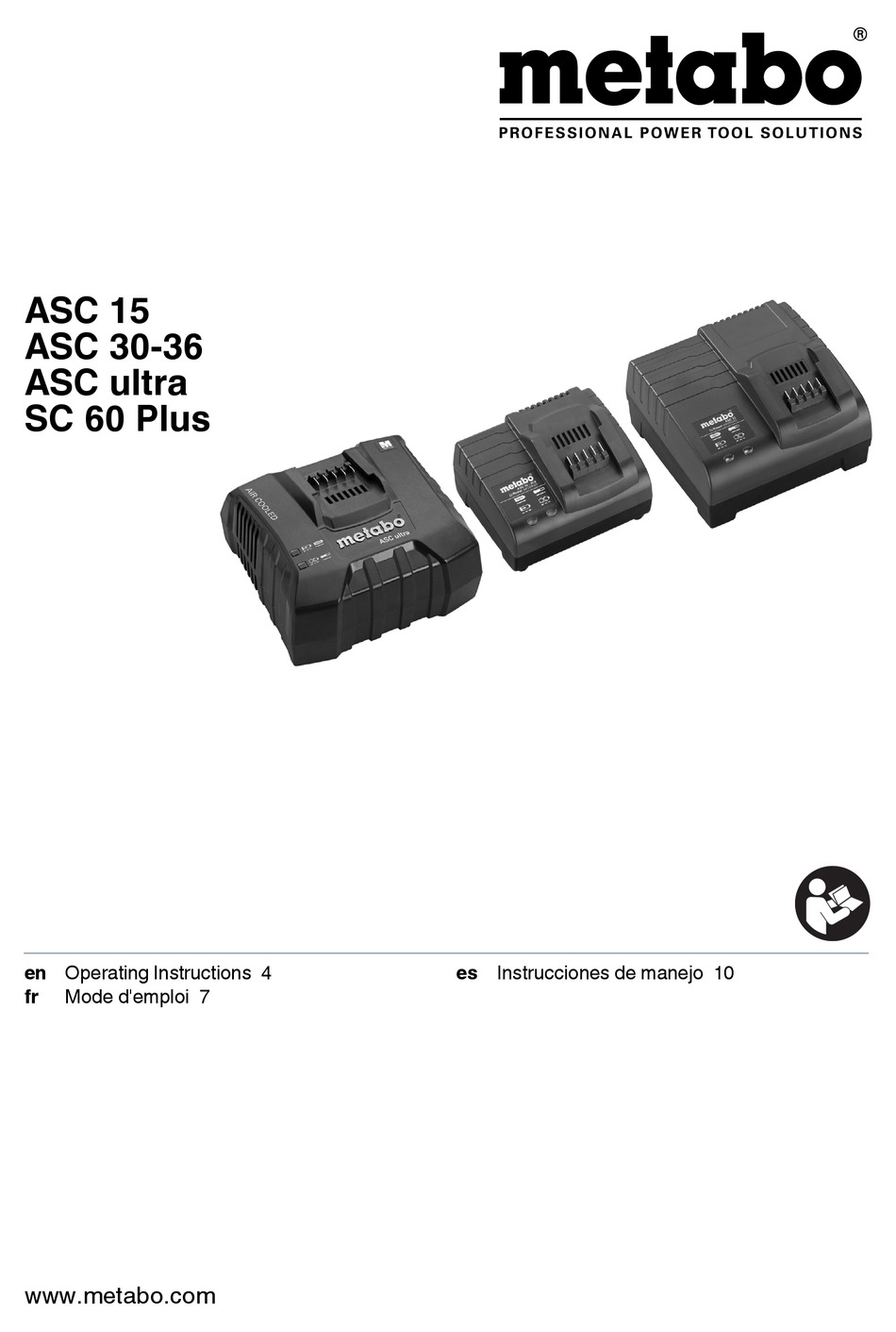 METABO ASC 15 OPERATIONG INSTRUCTIONS 