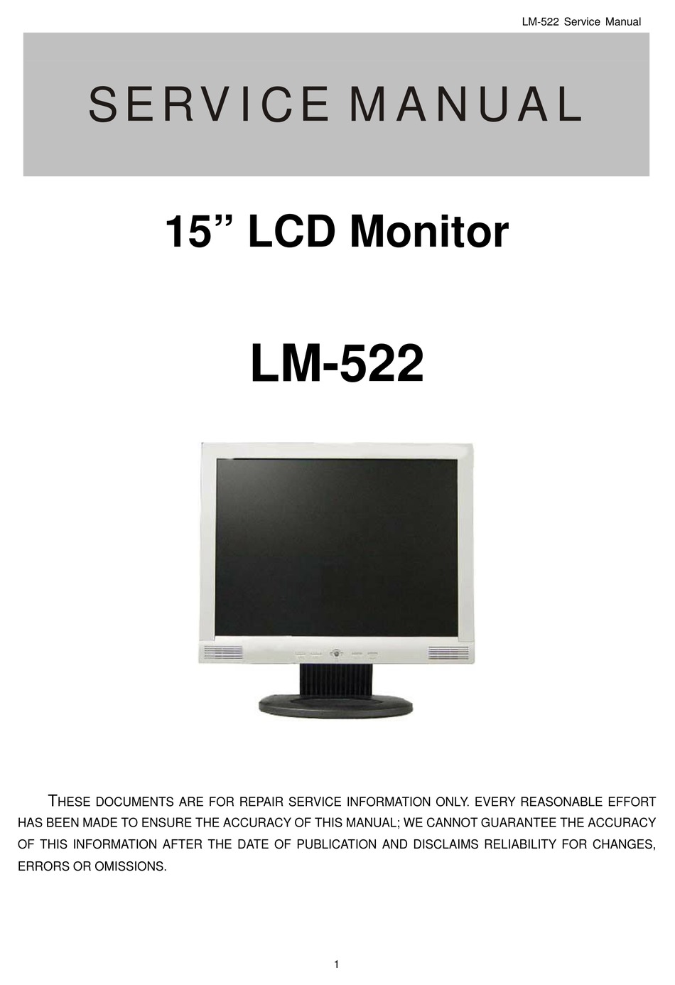 Aoc Lm 522 Service Manual Pdf Download Manualslib