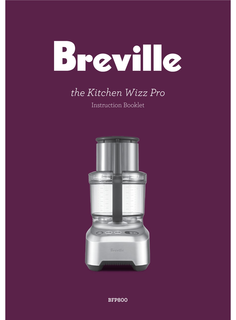 BREVILLE BFP800 INSTRUCTION BOOKLET Pdf 