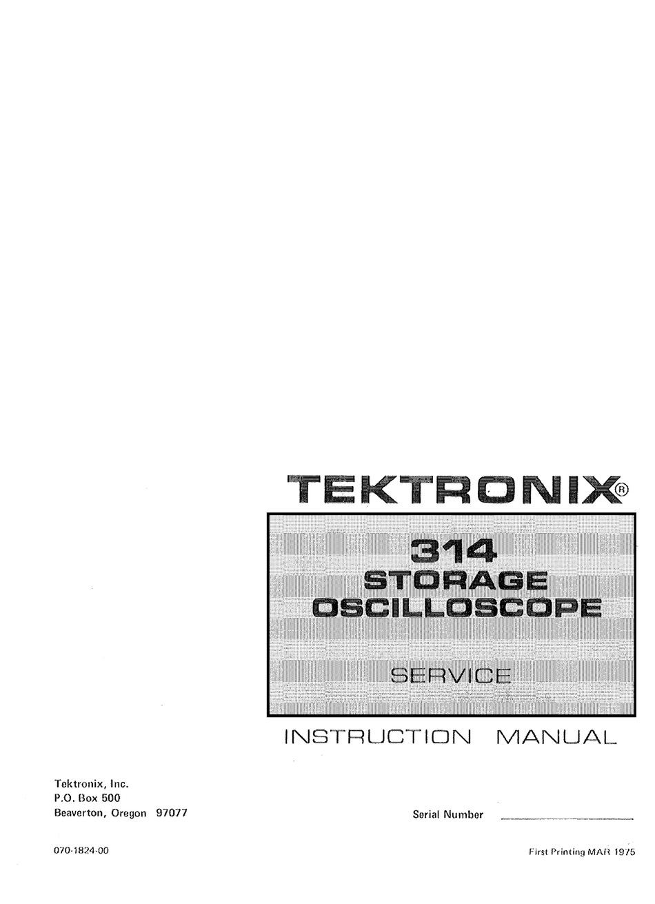 TEKTRONIX 7D14 Digital Compteur instruction service manual 070-1097-00 
