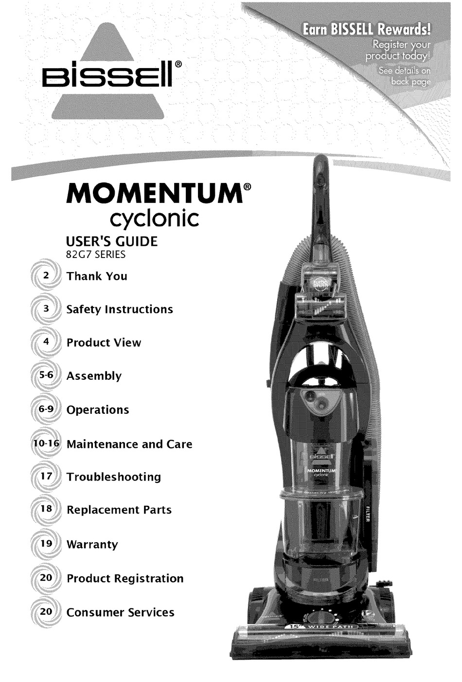 BISSELL 82G7 SERIES USER MANUAL Pdf Download | ManualsLib