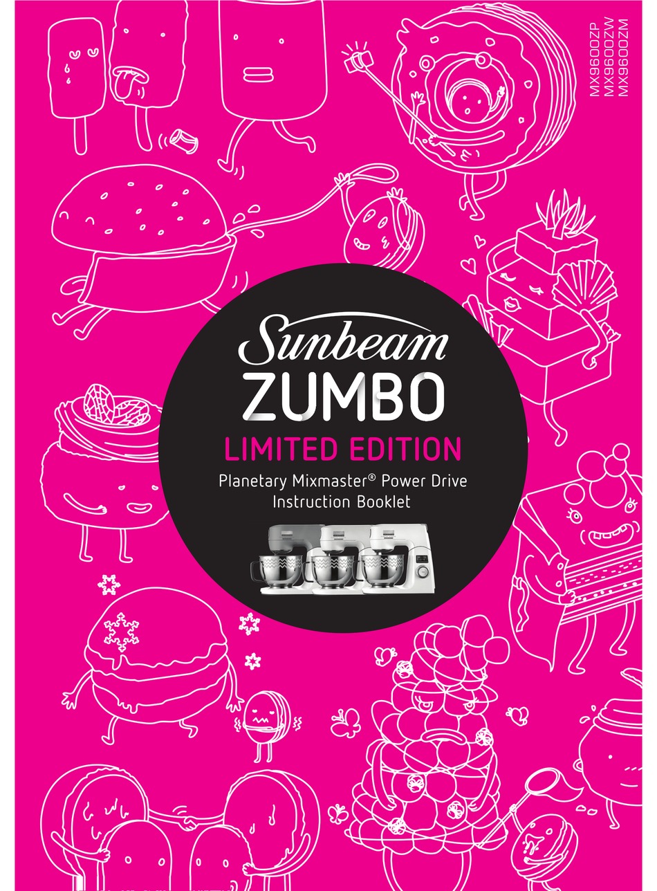 SUNBEAM ZUMBO MIXMASTER INSTRUCTION BOOKLET Pdf Download ManualsLib