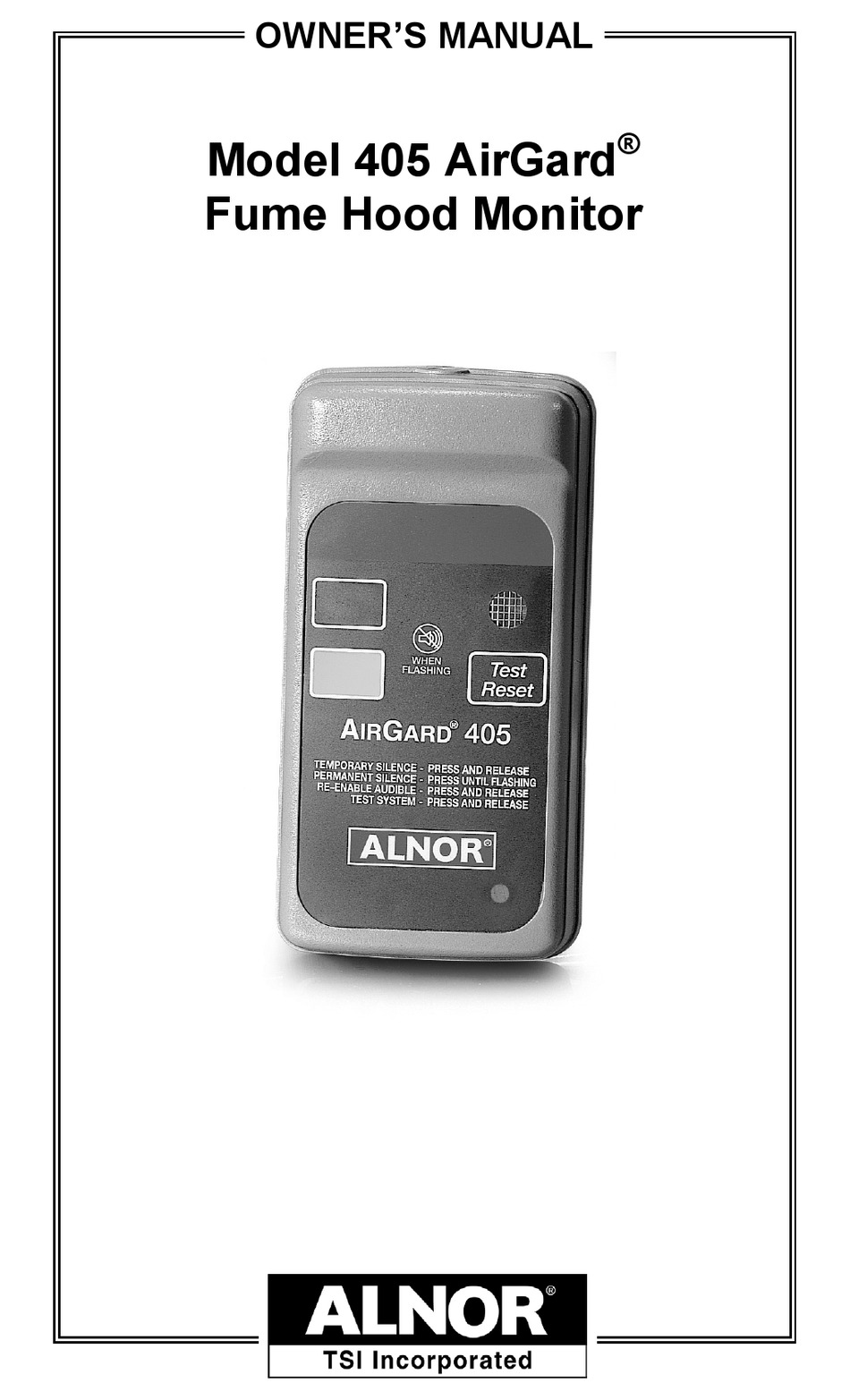ALNOR AIRGARD 405 OWNER'S MANUAL Pdf Download | ManualsLib