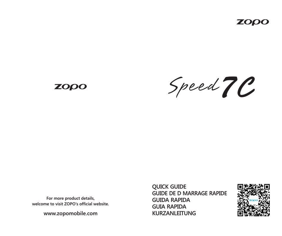 ZOPO SPEED 7C QUICK MANUAL Pdf Download | ManualsLib