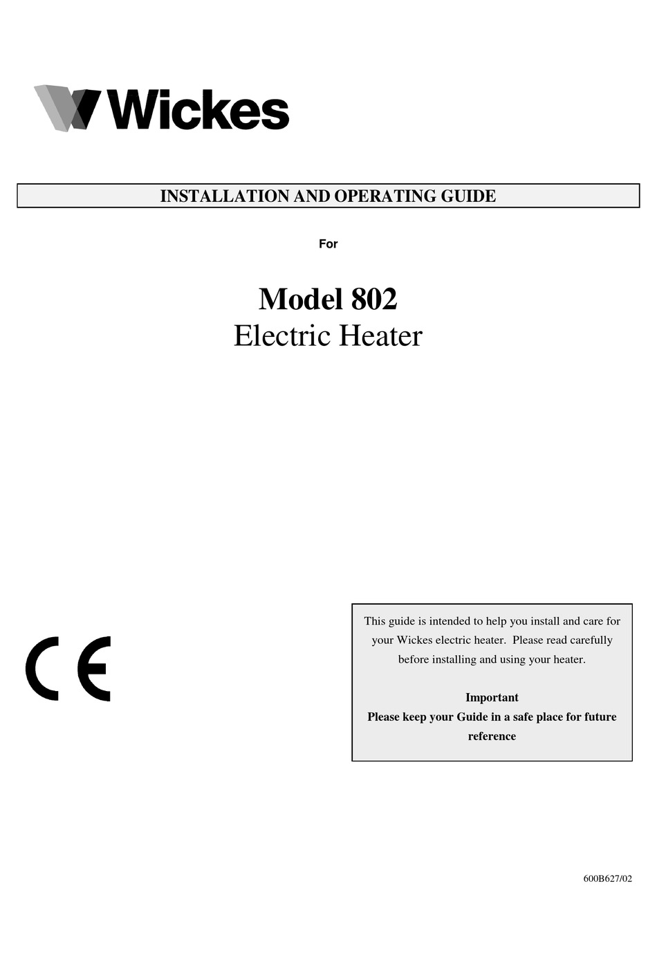 WICKES 802 INSTALLATION AND OPERATING MANUAL Pdf Download ManualsLib