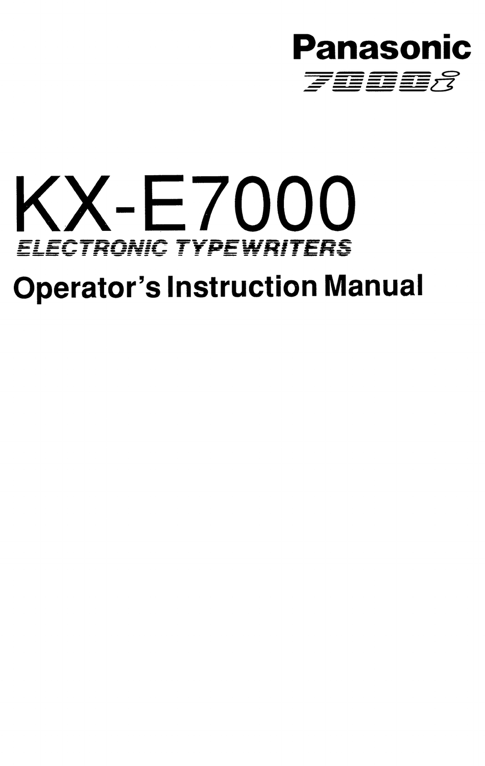 Panasonic Kx E7000 Instruction Manual Pdf Download Manualslib 