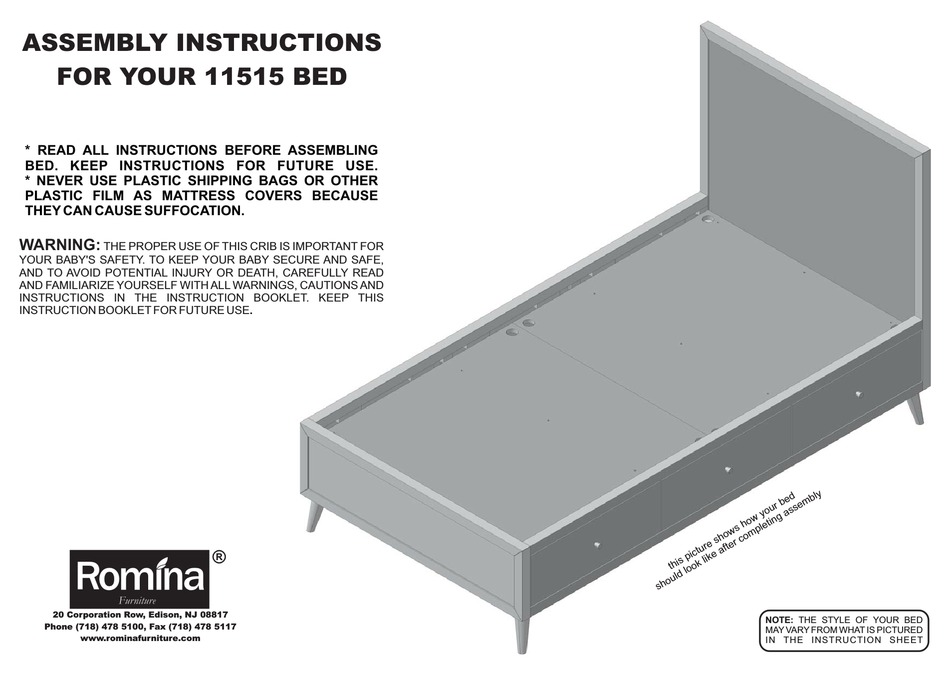 ROMINA 11515 ASSEMBLY INSTRUCTIONS MANUAL Pdf Download ManualsLib