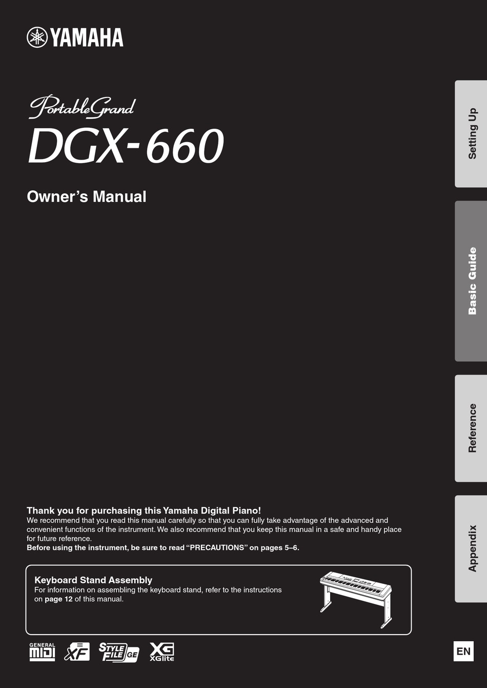 Yamaha Portable Grand Dgx 660 Owner S Manual Pdf Download Manualslib