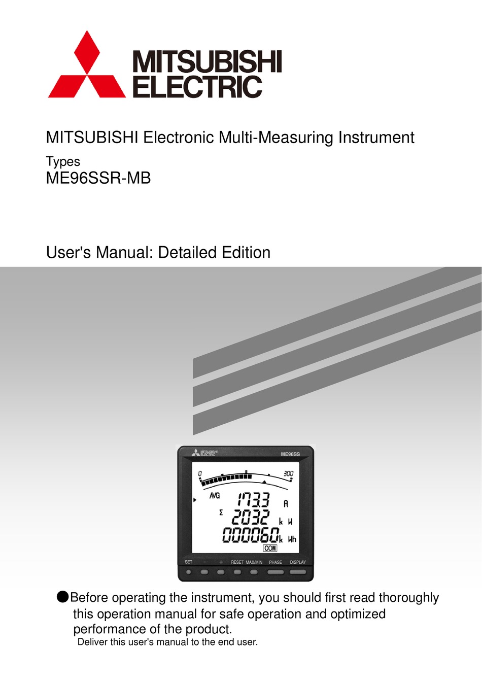 MITSUBISHI ME96SSR-MB USER MANUAL Pdf Download | ManualsLib