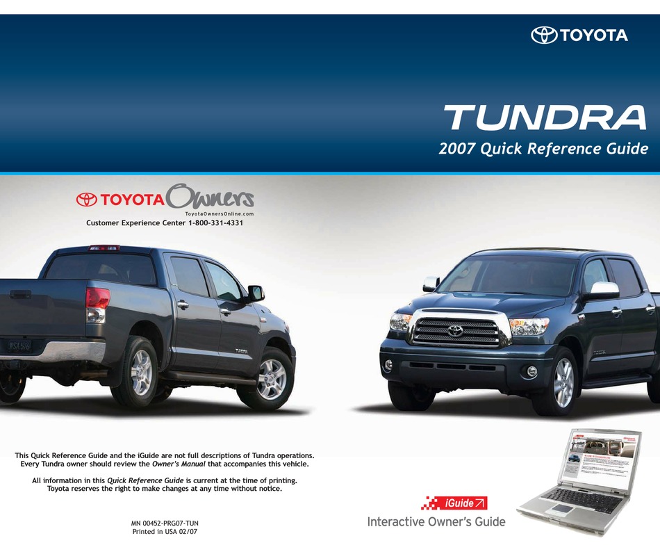 TOYOTA 2007 TUNDRA OWNER'S MANUAL Pdf Download | ManualsLib