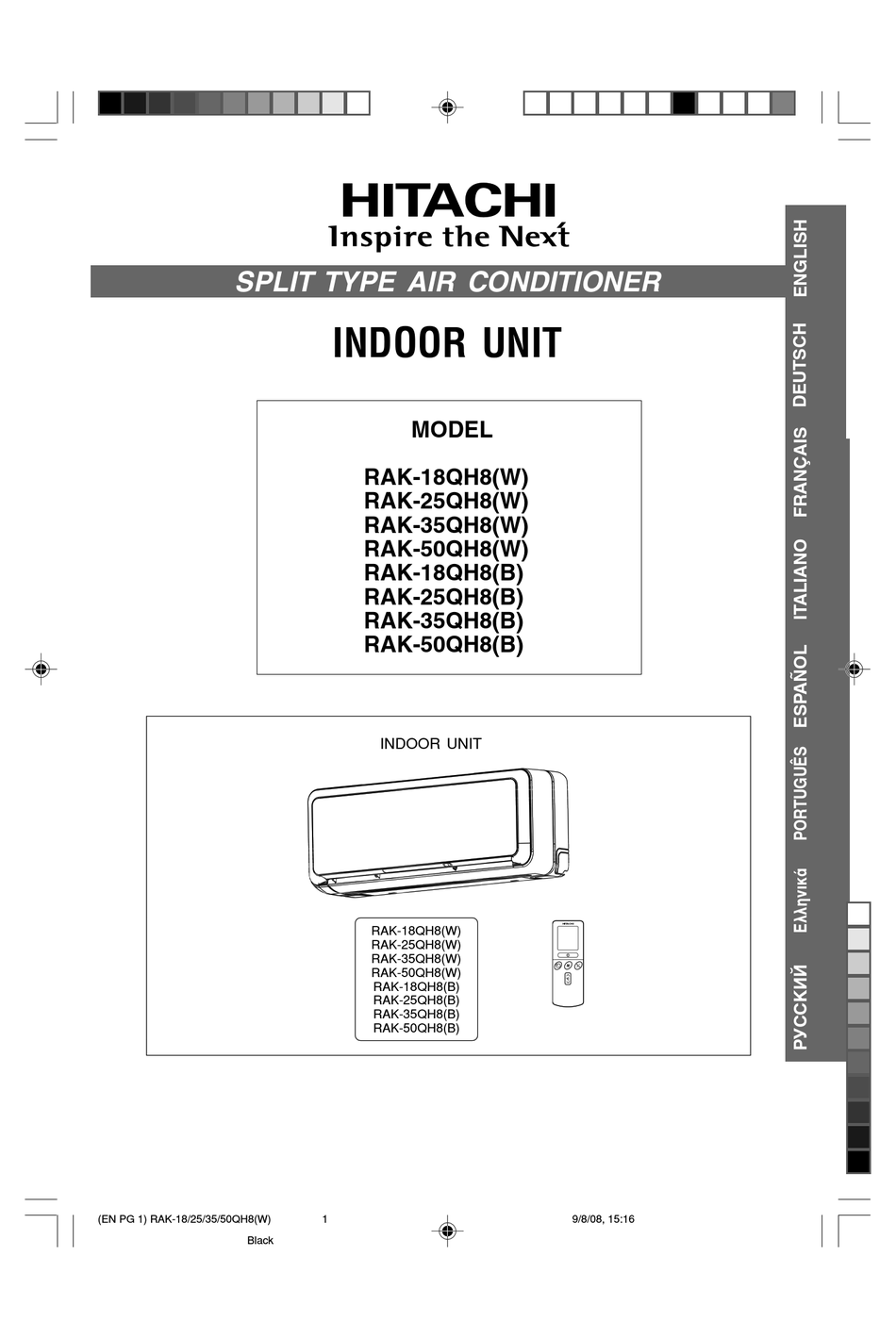 Hitachi Rak 25qh8 W Instruction Manual Pdf Download Manualslib