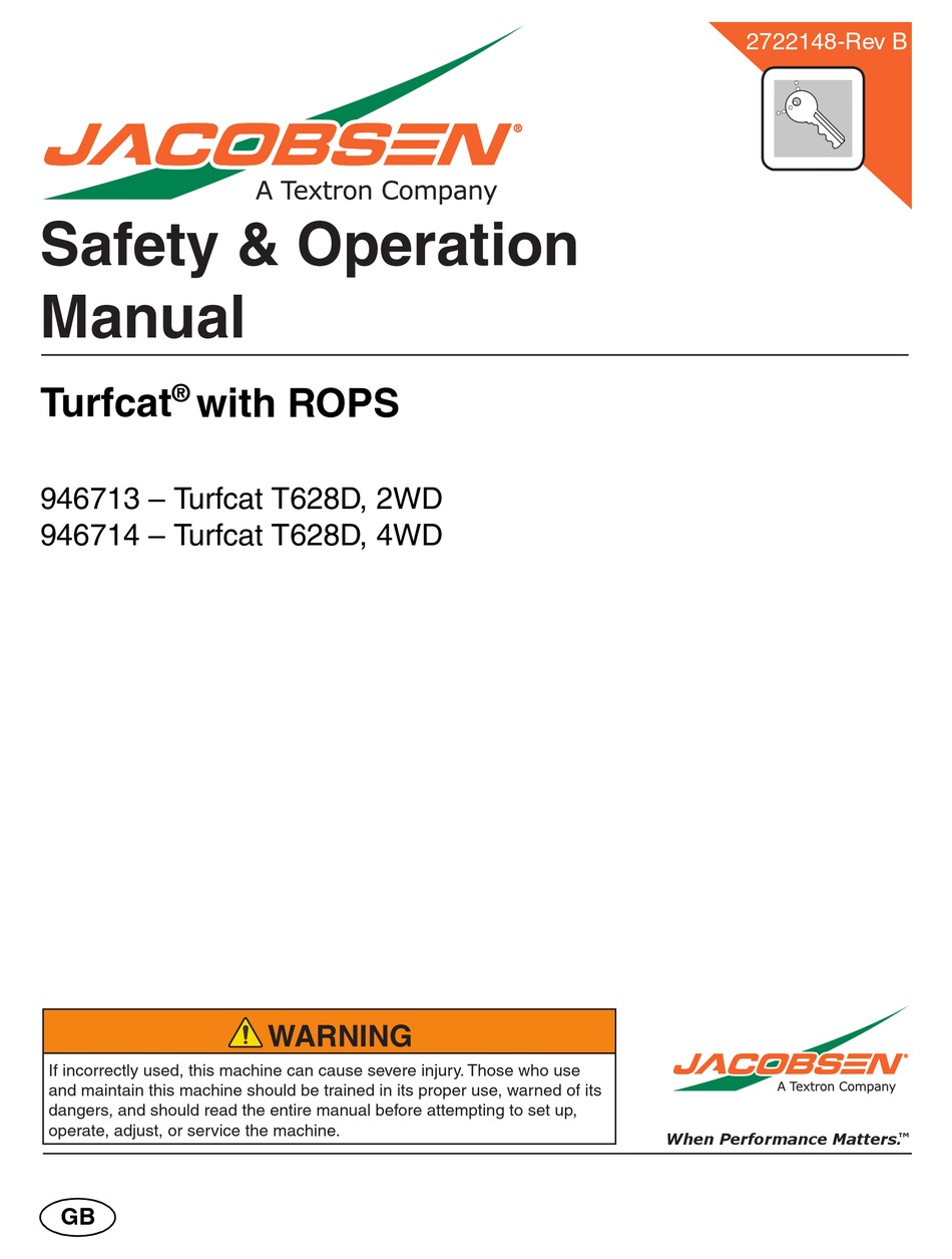 JACOBSEN TURFCAT T628D SAFETY & OPERATION MANUAL Pdf Download | ManualsLib