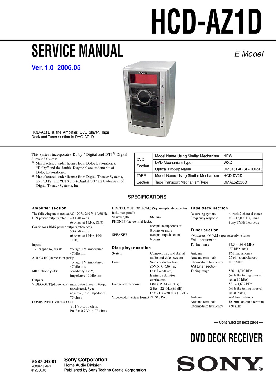 Sony Hcd Az1d Service Manual Pdf Download Manualslib