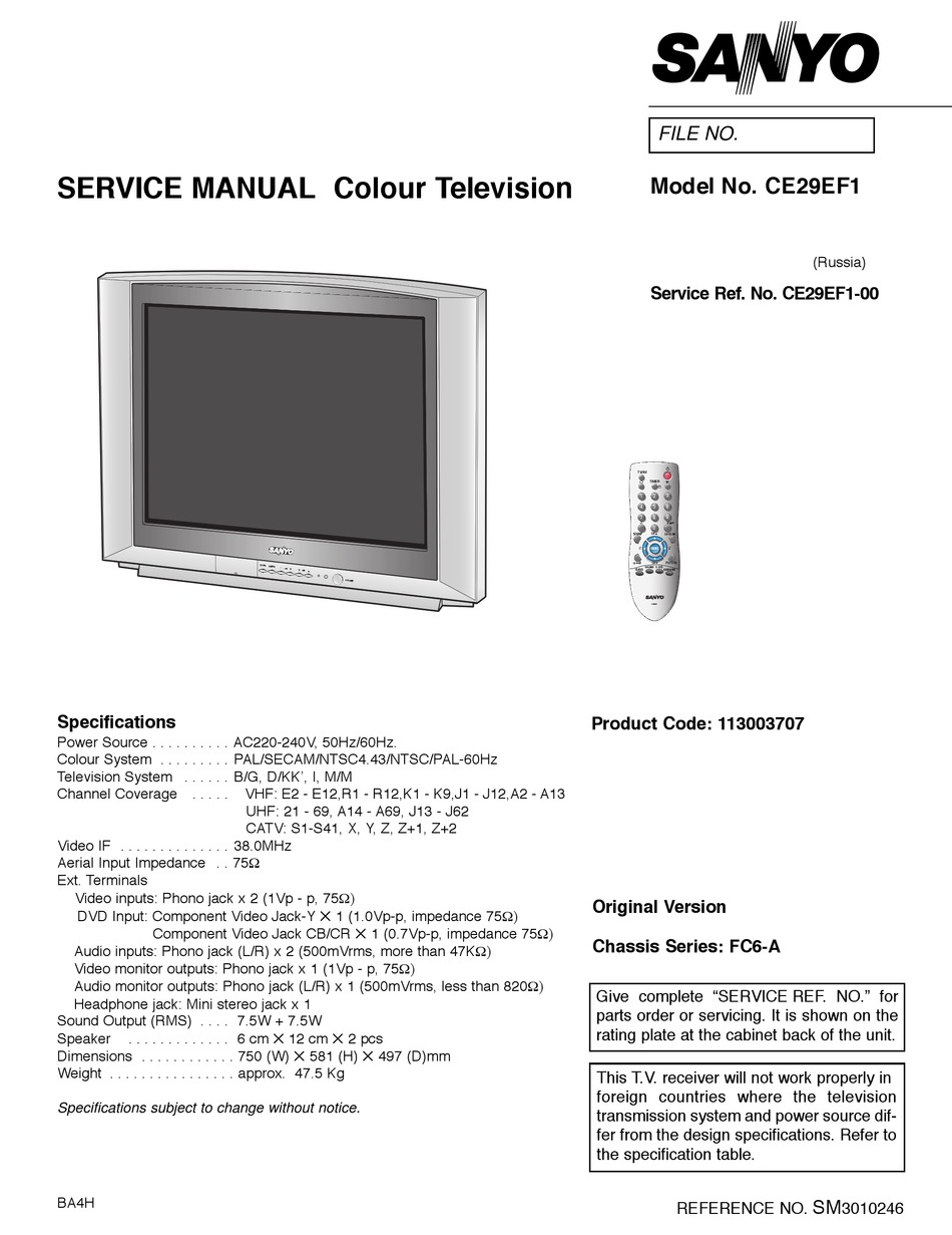 Sanyo ce21fs2 схема