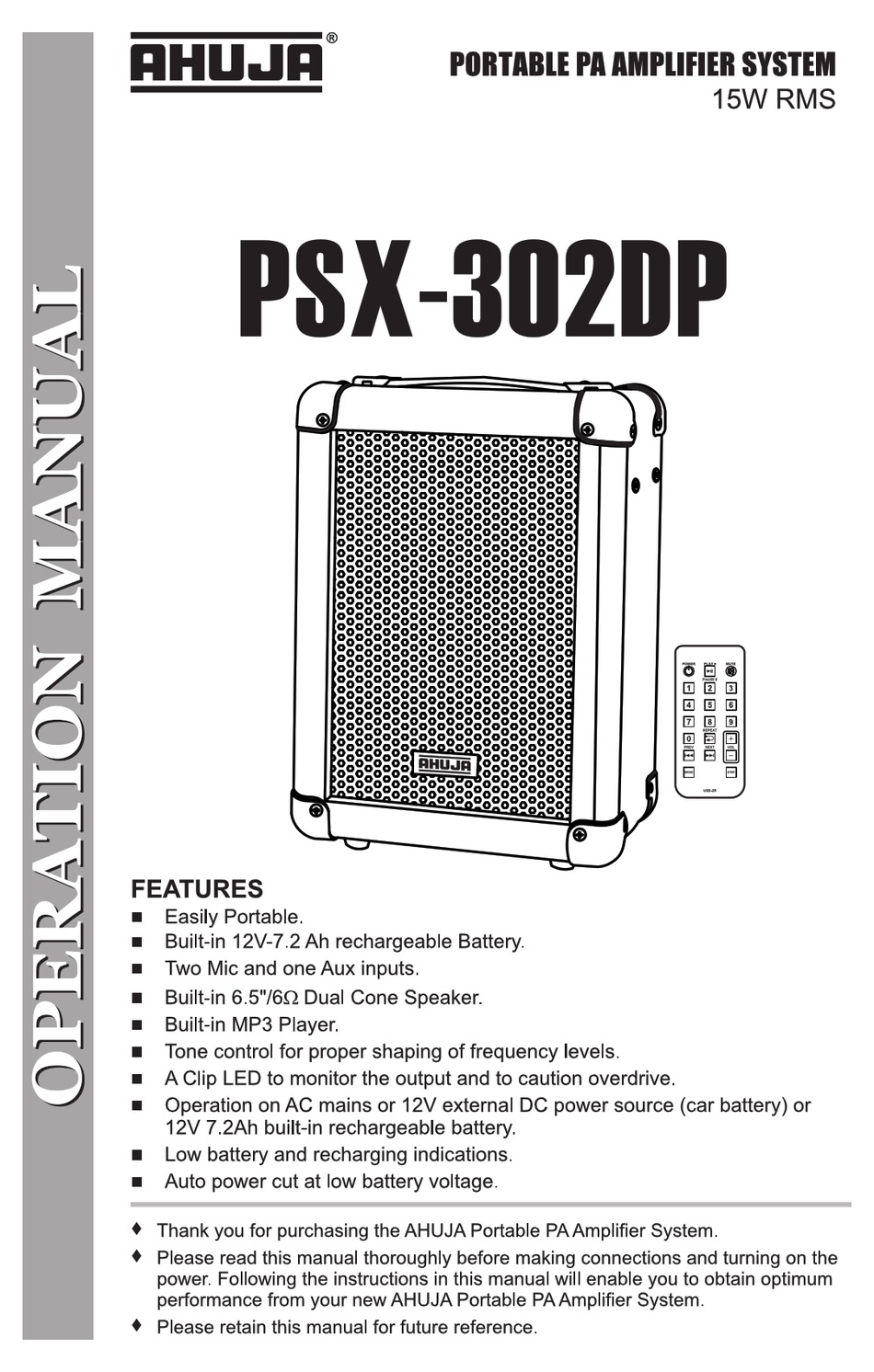 ahuja psx 302 dp