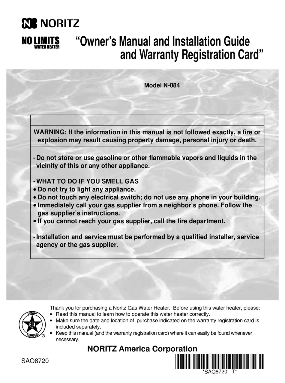 NORITZ N-084 OWNER'S MANUAL AND INSTALLATION MANUAL Pdf Download |  ManualsLib