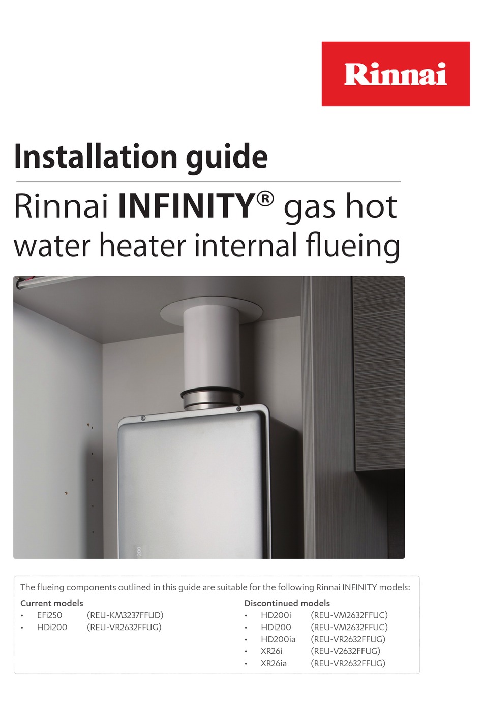 RINNAI INFINITY XR26IA INSTALLATION MANUAL Pdf Download | ManualsLib