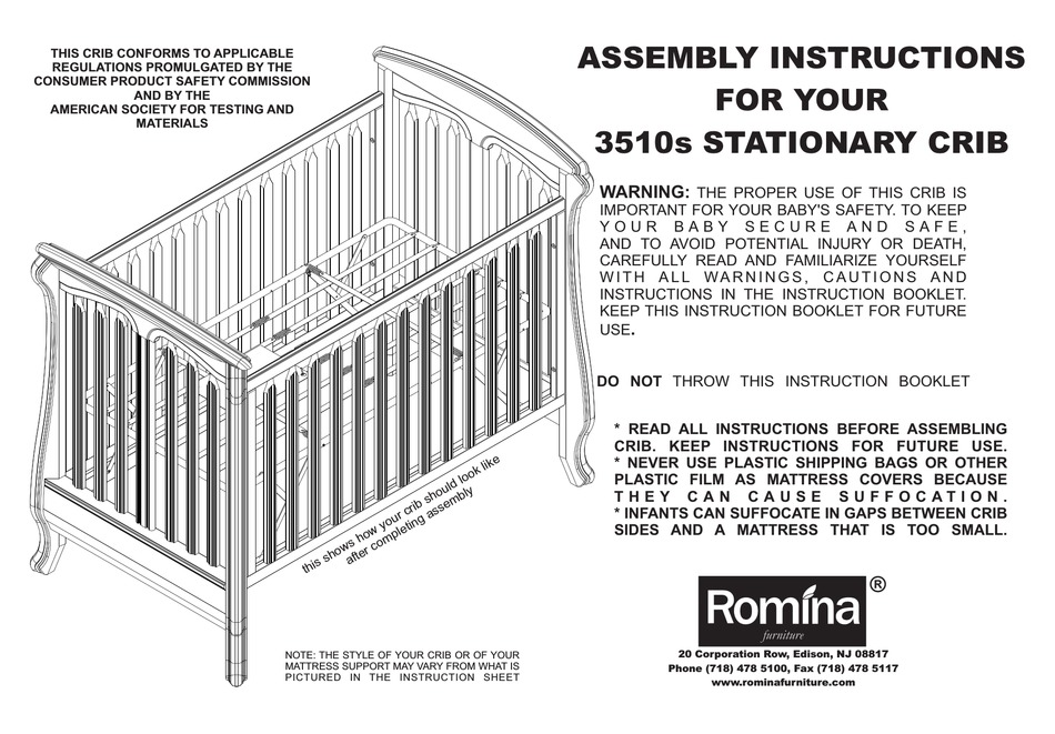 ROMINA 3510S ASSEMBLY INSTRUCTIONS MANUAL Pdf Download ManualsLib