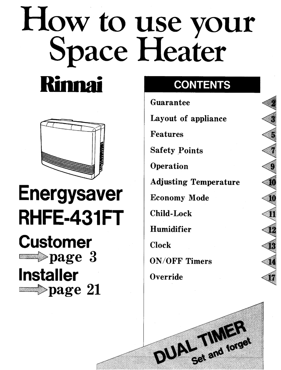 RINNAI RHFE-431FT INSTRUCTION MANUAL Pdf Download | ManualsLib