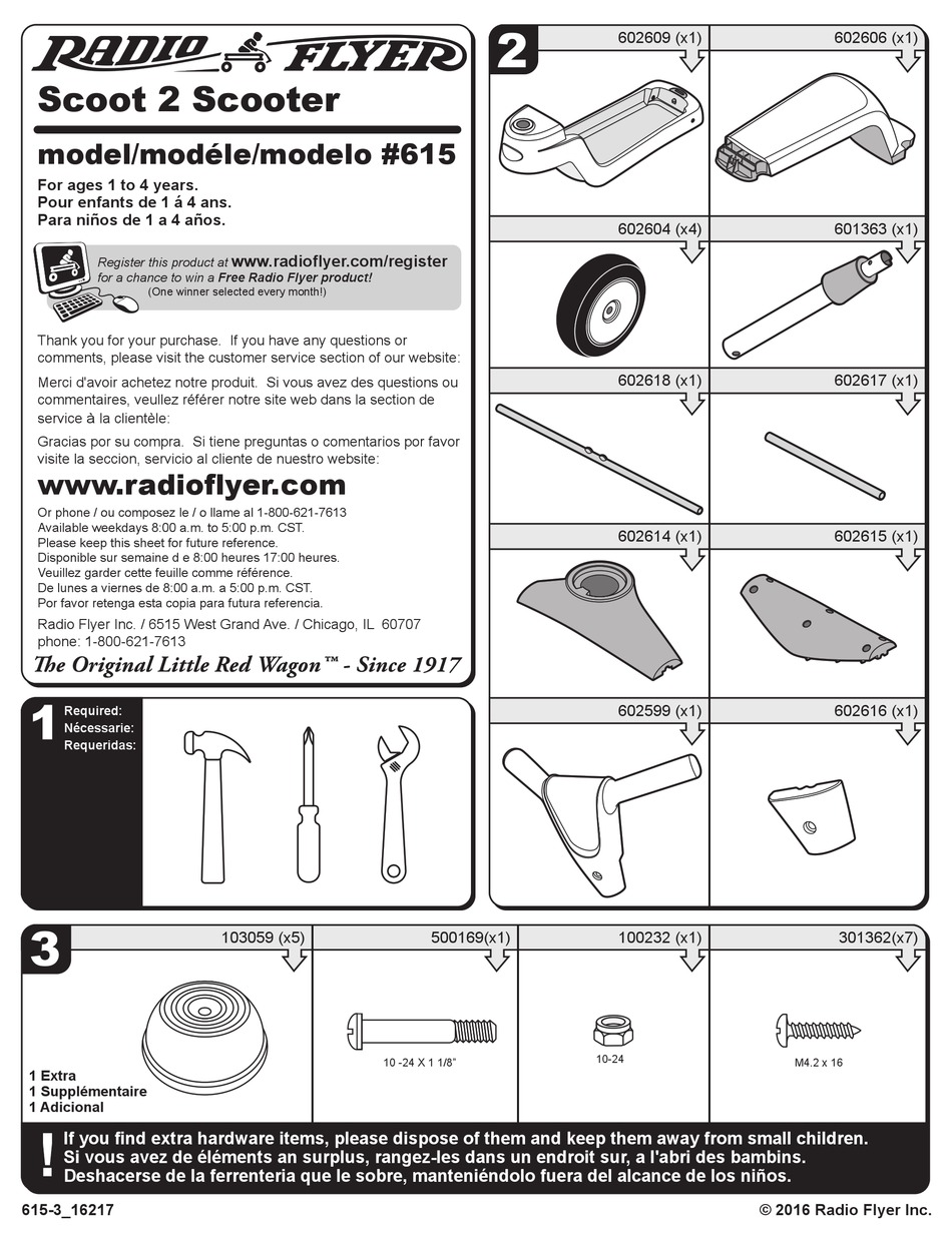 RADIO FLYER 615 ASSEMBLY INSTRUCTIONS MANUAL Pdf Download ManualsLib