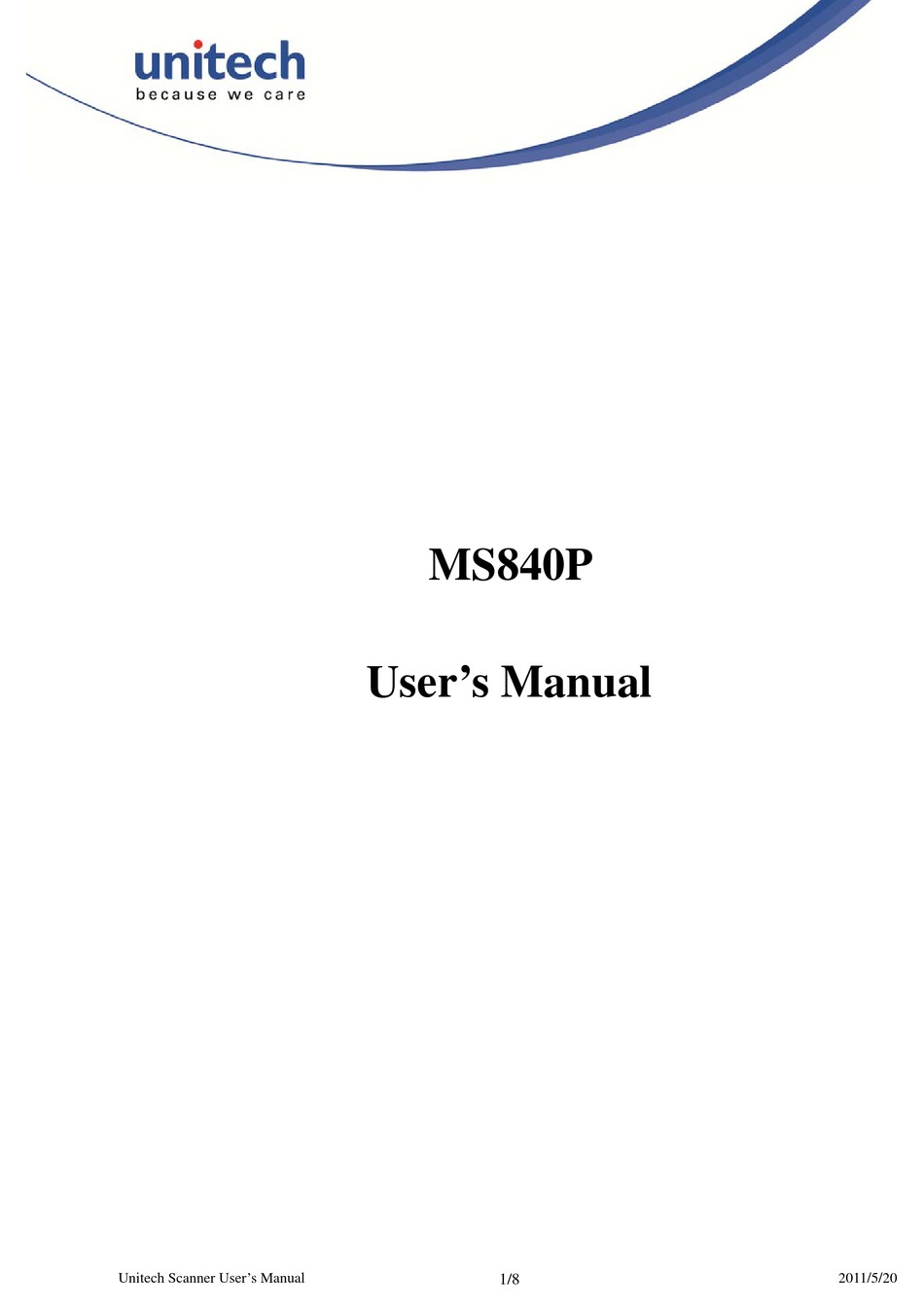 UNITECH MS840P USER MANUAL Pdf Download | ManualsLib