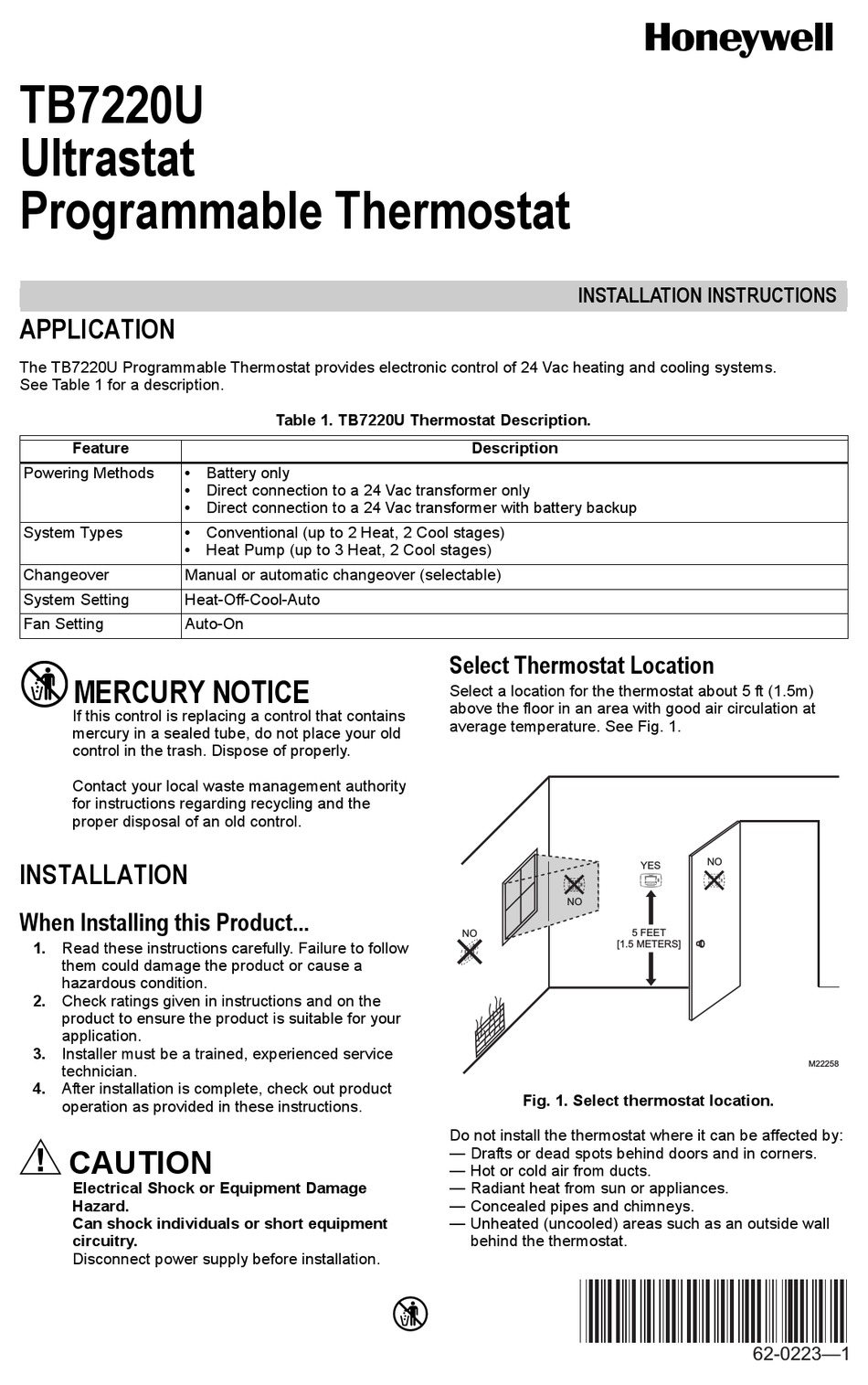 Ultrastat installation manual