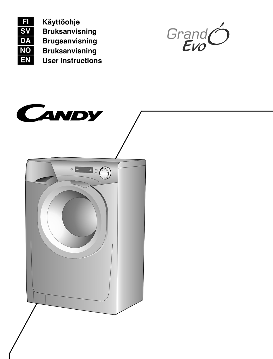 CANDY GRAND EVO 3 1052 D USER INSTRUCTIONS Pdf Download | ManualsLib