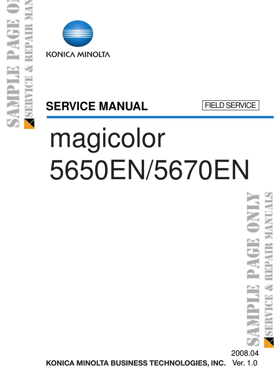 Konica Minolta Magicolor 5650en Service Manual Pdf Download Manualslib