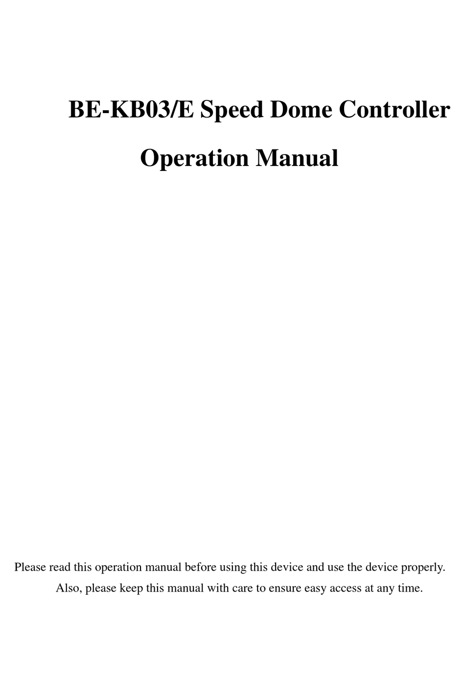 BOLIDE TECHNOLOGY BEKB03/E OPERATION MANUAL Pdf Download ManualsLib