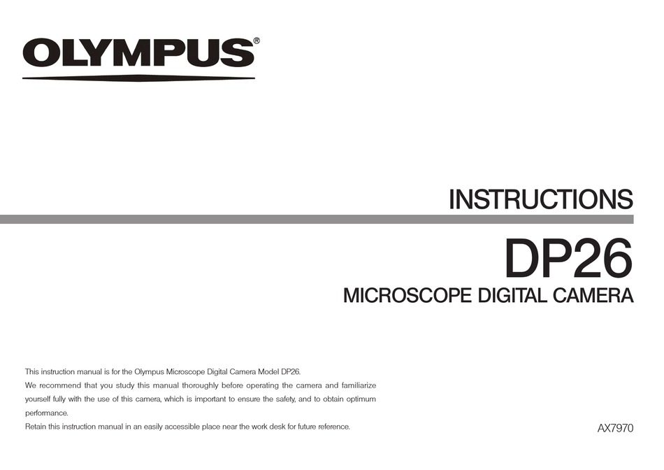 OLYMPUS DP26 INSTRUCTIONS MANUAL Pdf Download ManualsLib
