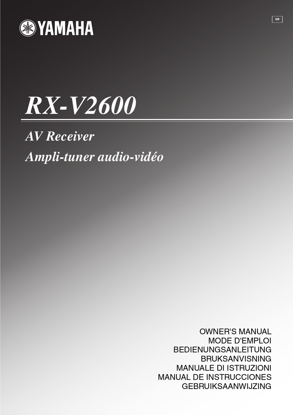 yamaha rx-v2700 manual