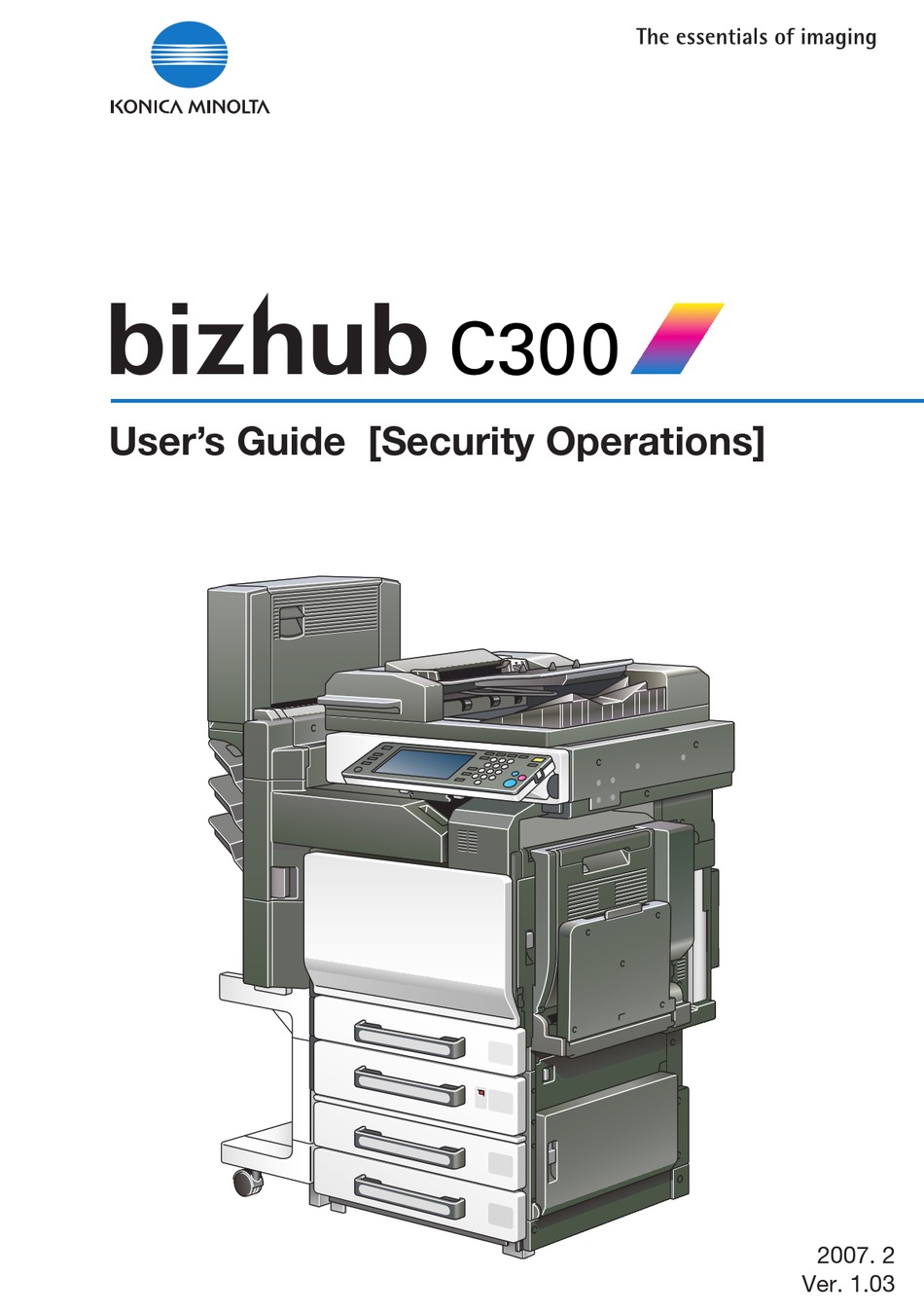 KONICA MINOLTA BIZHUB C300 USERS MANUAL [SECURITY OPERATIONS Pdf Download |  ManualsLib