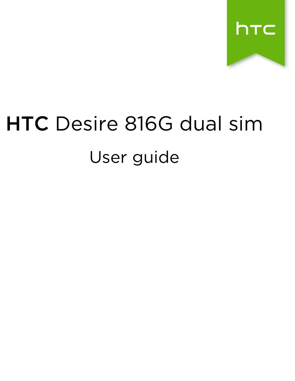 HTC DESIRE 816G DUAL SIM USER MANUAL Pdf Download ManualsLib