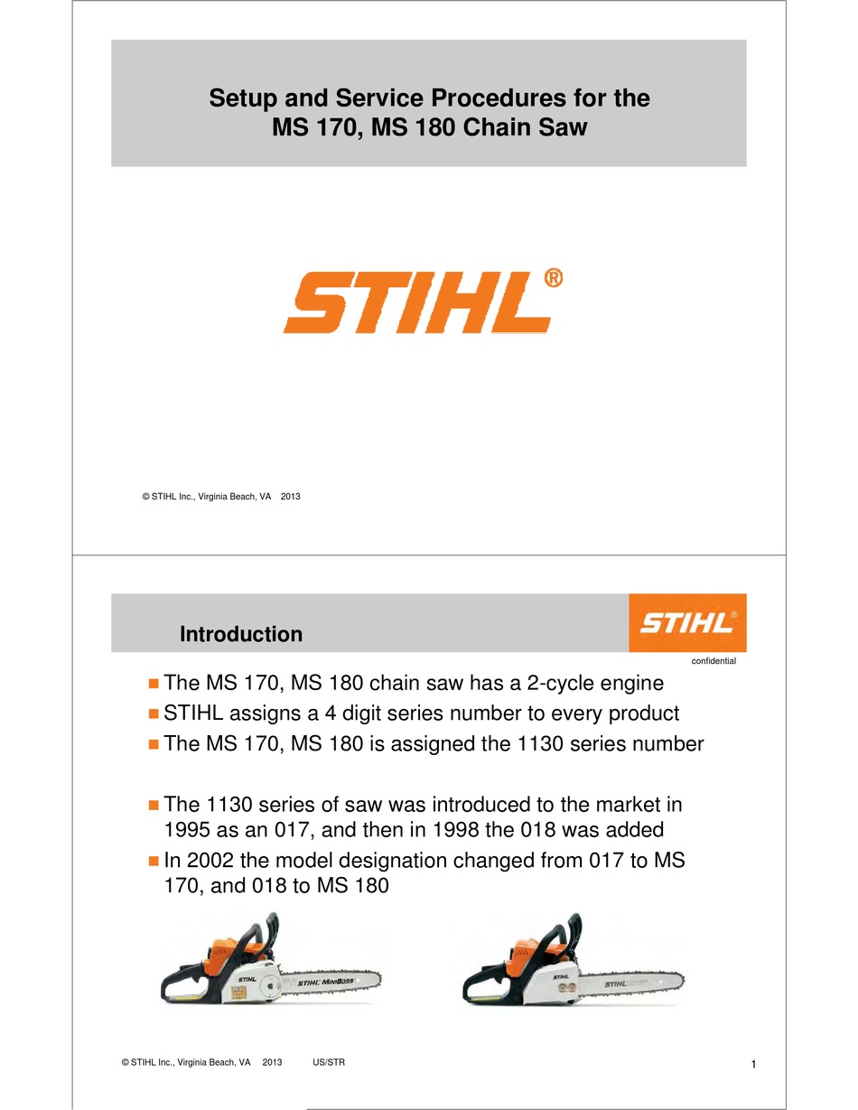 Stihl Ms 18 Servise Manual Pdf Download Manualslib