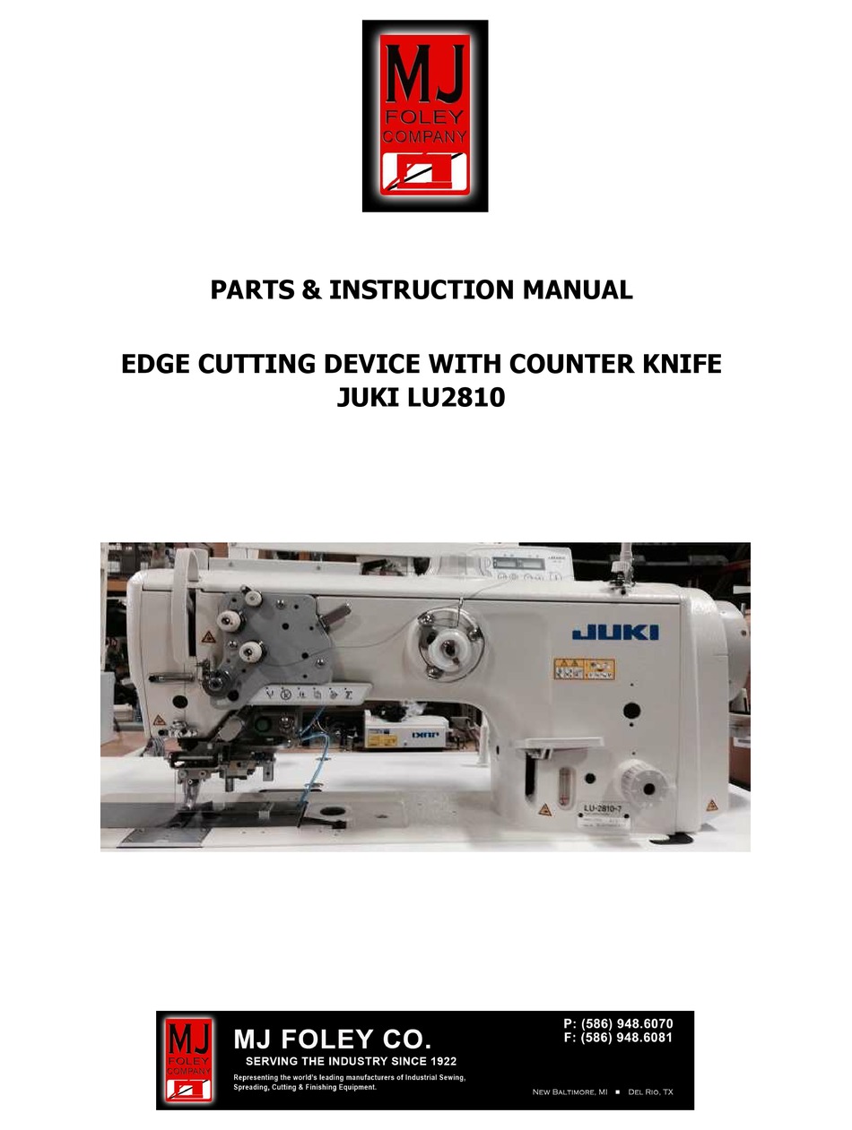JUKI LU2810 INSTRUCTION MANUAL Pdf Download ManualsLib