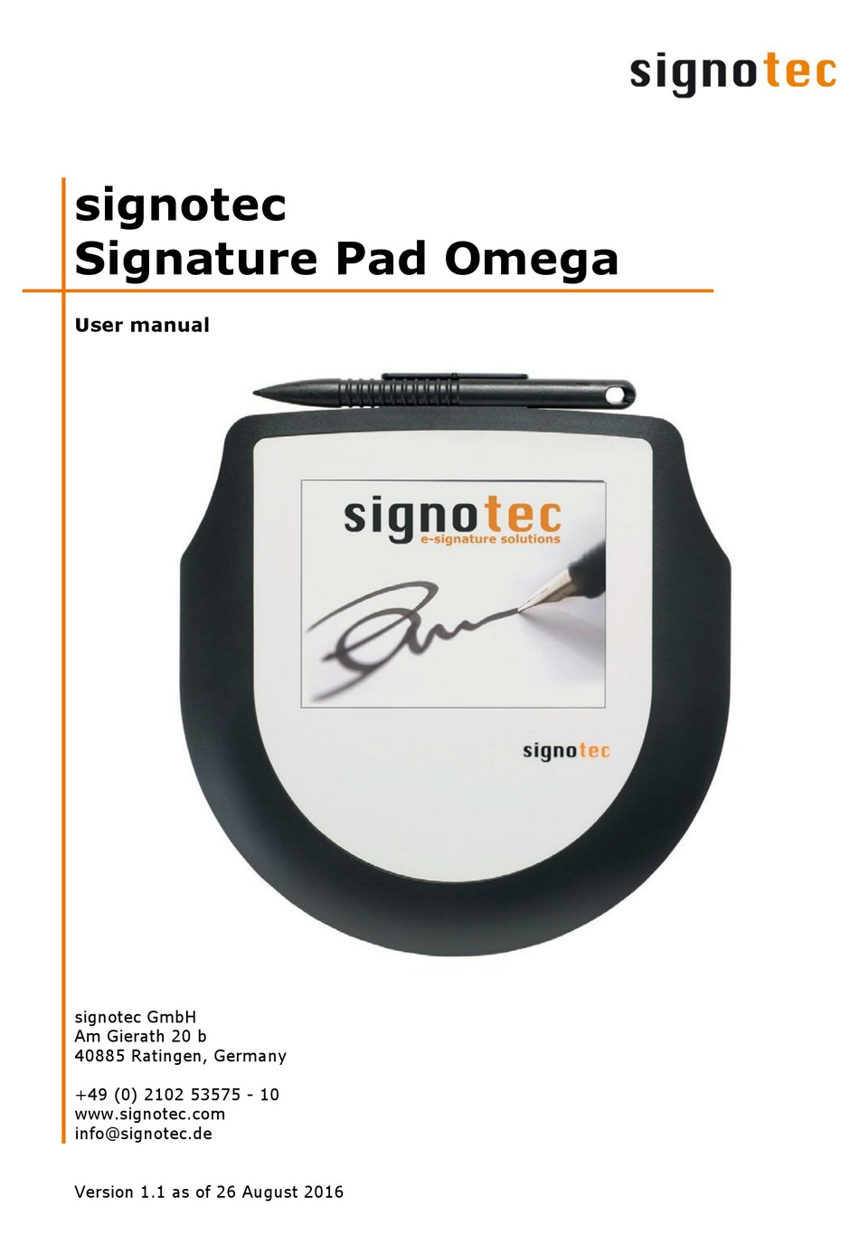 SIGNOTEC OMEGA USER MANUAL Pdf Download ManualsLib