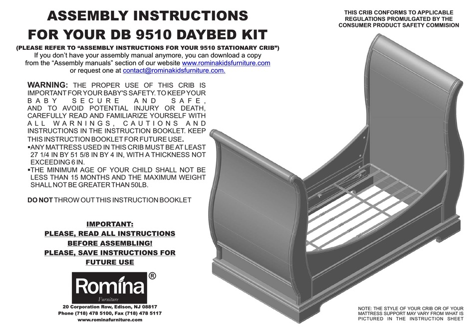 ROMINA DB 9510 ASSEMBLY INSTRUCTIONS MANUAL Pdf Download ManualsLib