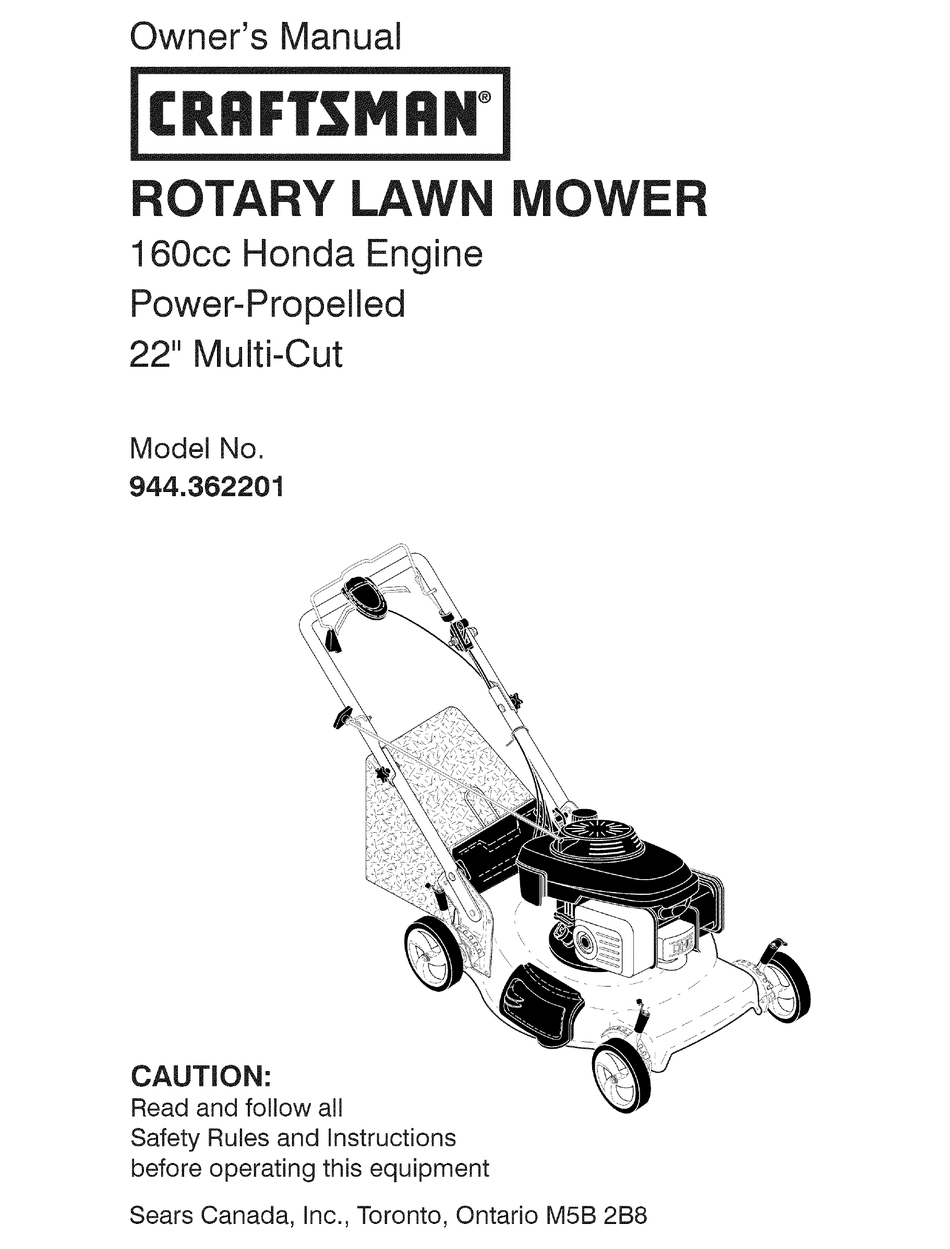 Craftsman lawn discount mower manual 944