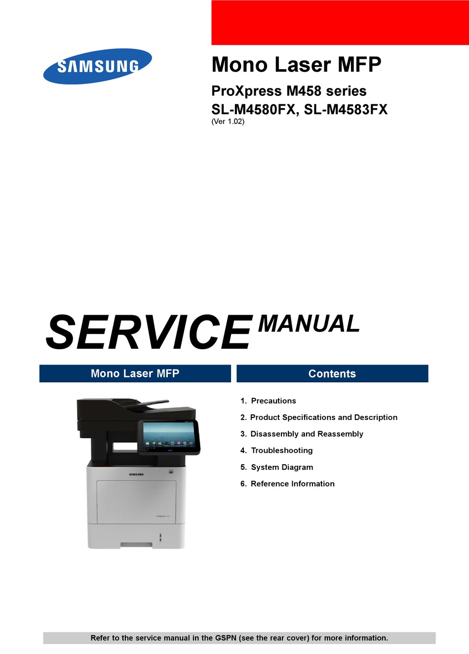 SAMSUNG SL-M4580FX SERVICE MANUAL Pdf Download | ManualsLib