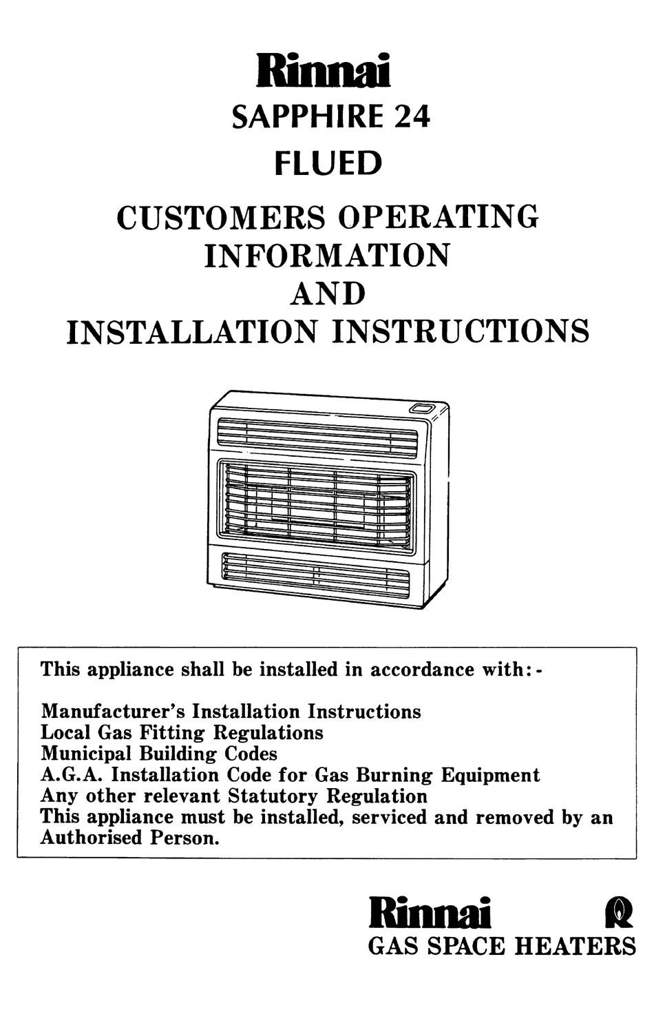 Specifications; Service Contact Points; Flue Termination - Rinnai Sapphire  Operating Information And Installation Instructions [Page 17] | ManualsLib