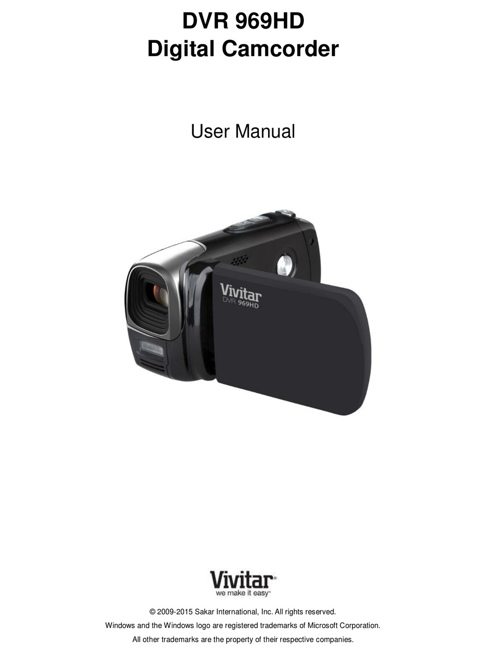 Vivitar Dvr 969hd User Manual Pdf Download Manualslib
