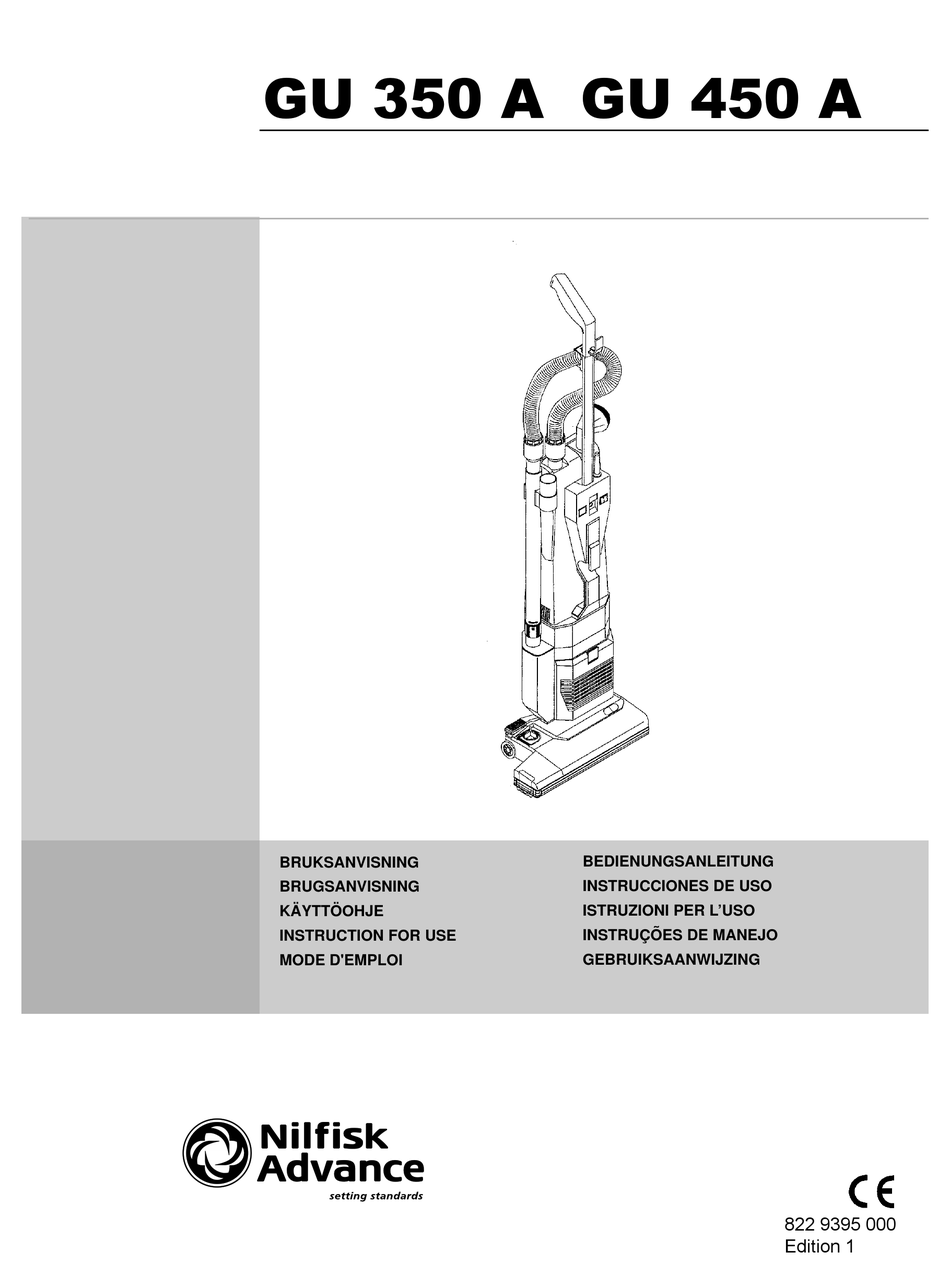 NILFISKADVANCE GU 350 A INSTRUCTIONS FOR USE MANUAL Pdf Download