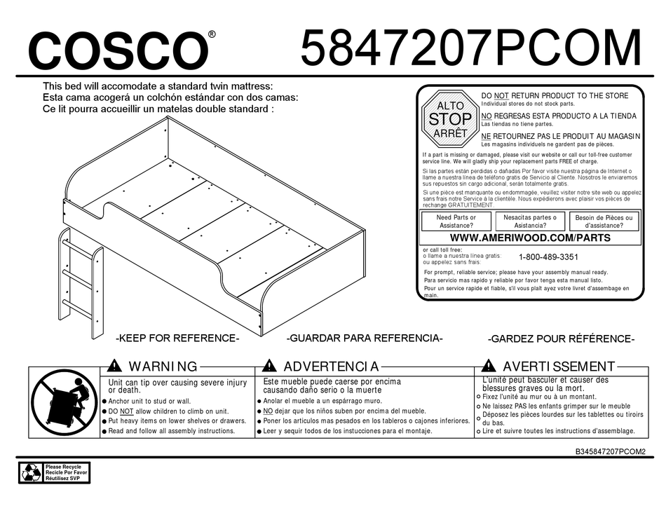 COSCO ASSEMBLY INSTRUCTIONS MANUAL Pdf Download ManualsLib