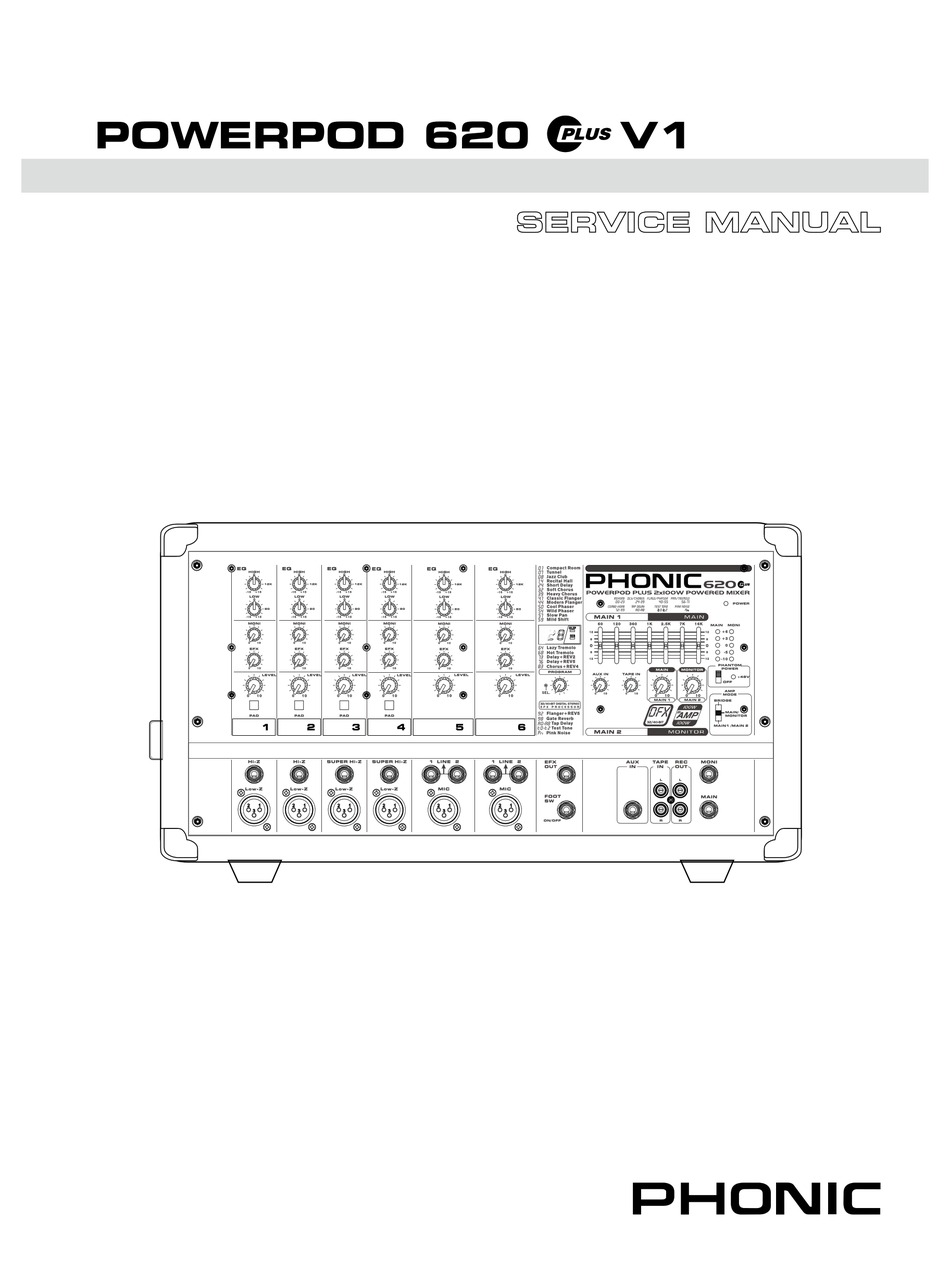 Phonic Powerpod 620 Plus V1 Service Manual Pdf Download Manualslib