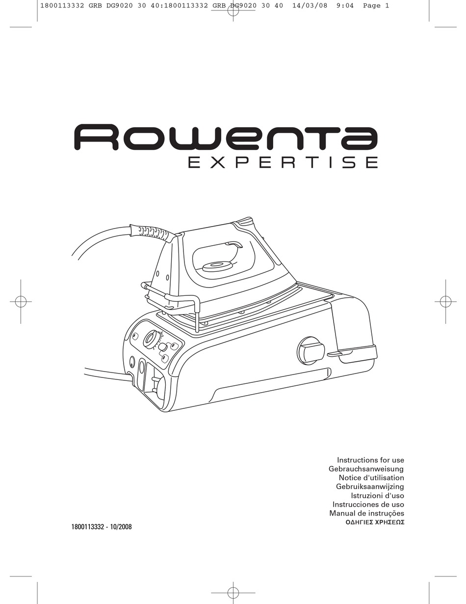 ROWENTA EXPERTISE INSTRUCTIONS FOR USE MANUAL Pdf Download | ManualsLib