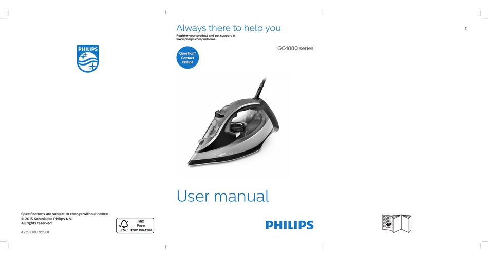 PHILIPS GC4880 USER MANUAL Pdf Download ManualsLib