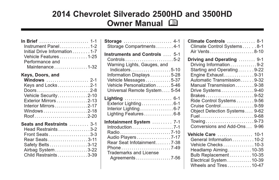 CHEVROLET 2014 SILVERADO 2500HD OWNER