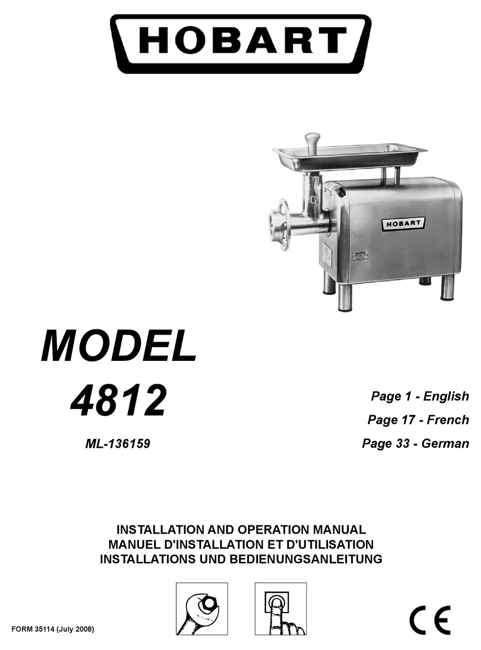 HOBART 4812 INSTALLATION AND OPERATION MANUAL Pdf Download | ManualsLib