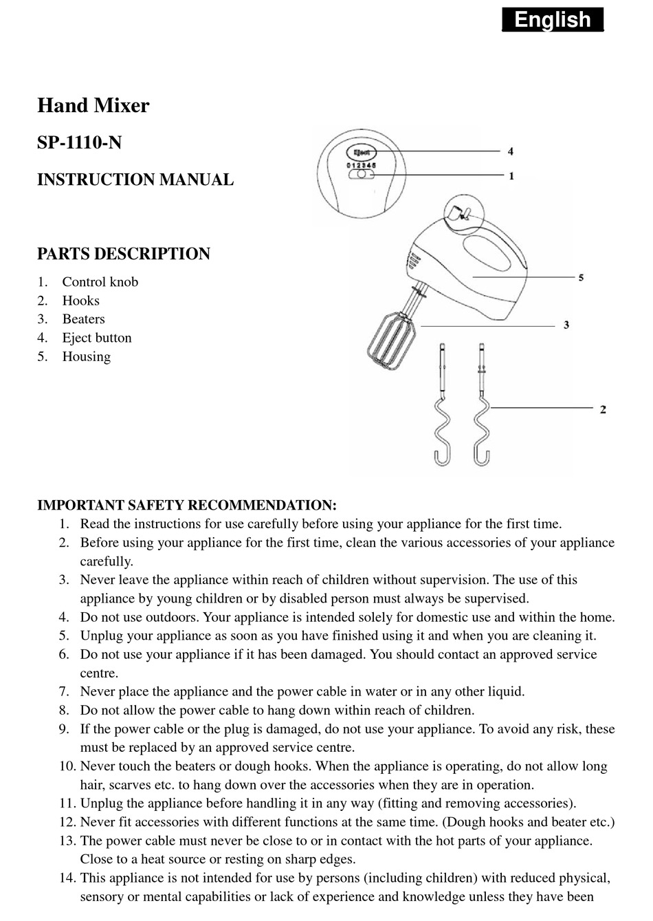 SAPIR SP-1110-N INSTRUCTION MANUAL Pdf Download | ManualsLib